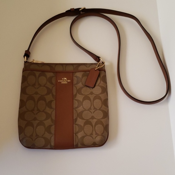 Coach signature Khaki/ Saddle crossbody bag - Picture 2 of 6